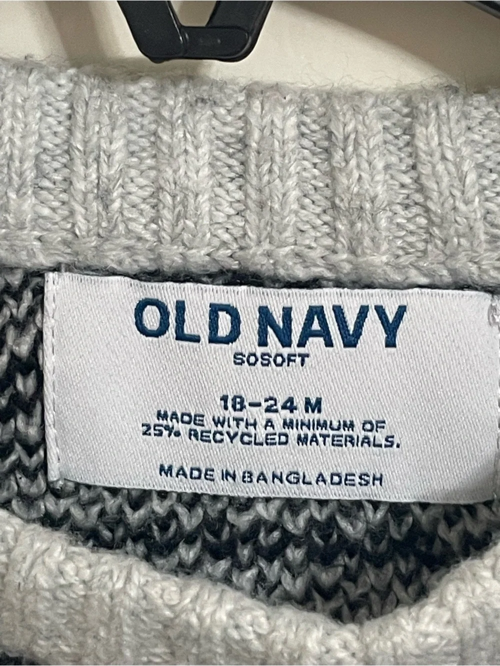Old Navy Black & Gray Geometric Knit Sweater